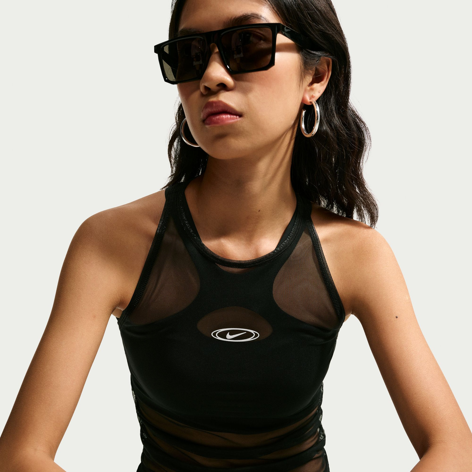 AS W NK STREET GFX SHEER TANK image number null